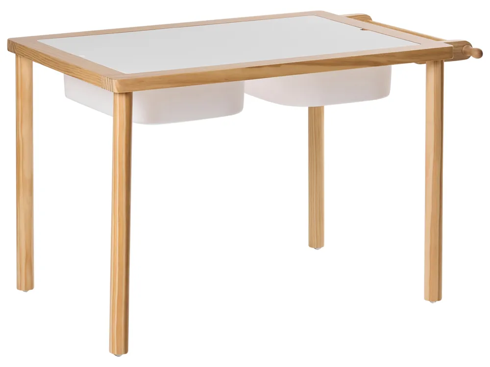 Kindertisch und Stuhlset KEMPSEY Montessori mit Stauraum Hellbraun_1047500