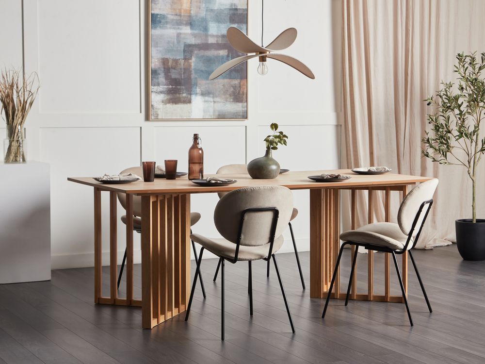 Eettafel LEANDRA Licht essenhout 200 cm 100 cm