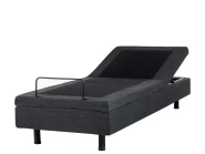Verstellbares Bett ohne Kopfteil Stoff DUKE 80 x 200 cm Dunkelgrau_951784