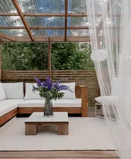 Garten Ecksofa 5-Sitzer MARETTIMO zertifiziertes Akazienholz Cremeweiß rechtsseitig_867098