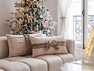 Dekokissen 2er Set BELLE 30 x 50 cm Samtstoff Hellbeige Ohne Muster_1168717
