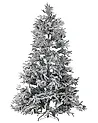 Künstlicher Weihnachtsbaum mit Schnee BASSIE 240 cm Weiß