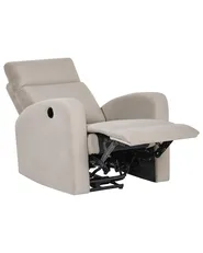 Electric Recliner Chair VERDAL with Footrest Velvet Beige_1080987