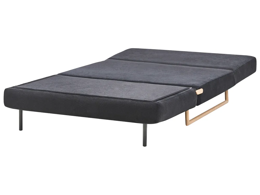 Sofa Bed 2 Seater JERSLEV Fabric Black_1012053