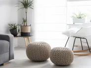 Pouf CONRAD Baumwolle Hellbeige_735564