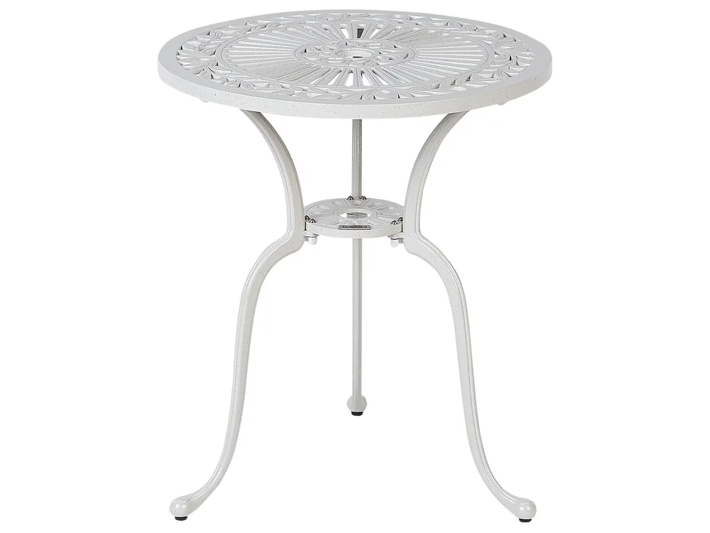 Outdoor Bistrotisch DASCIO 61 cm 61 cm Metall Cremeweiß