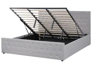 Bett mit Stauraum AMIENS Stoff Hellgrau 180 x 200 cm_976219