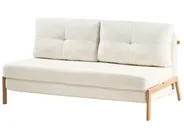 Living Room Set 3 Seater EDLAND with Pouffe Boucle White_1041146