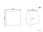 Dekokissen 2er Set BHUSAWAL 50 x 50 cm Baumwolle Schwarz Geometrisches Muster_829476