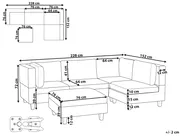 Modul Ecksofa 4-Sitzer UNSTAD mit Ottomane Kunstleder Schwarz linksseitig_936704