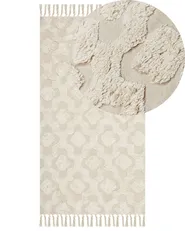 Teppich AKSARAY Beige 80 x 150 cm Baumwolle_839210
