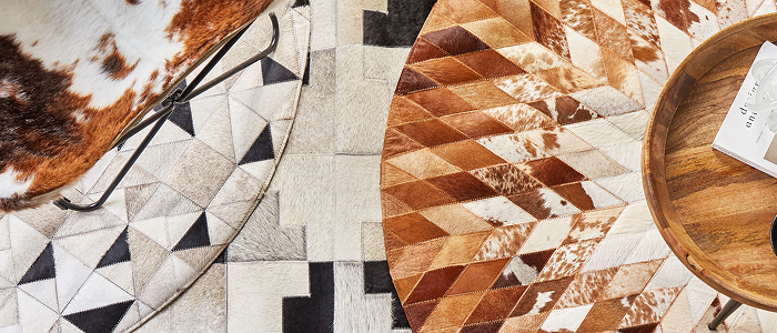 Premiumcowhide Tapis en cuir de vachette patchwork 20,3 x 25,4 cm