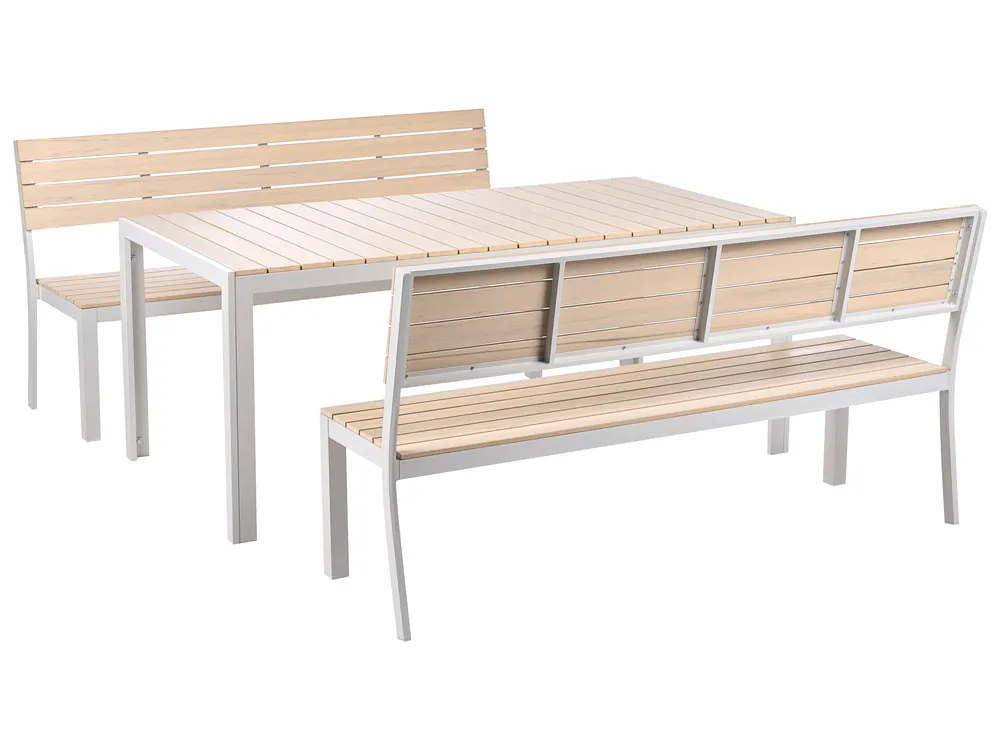 Gartenmöbel Set mit Bänken 6-Sitzer COMO Beige