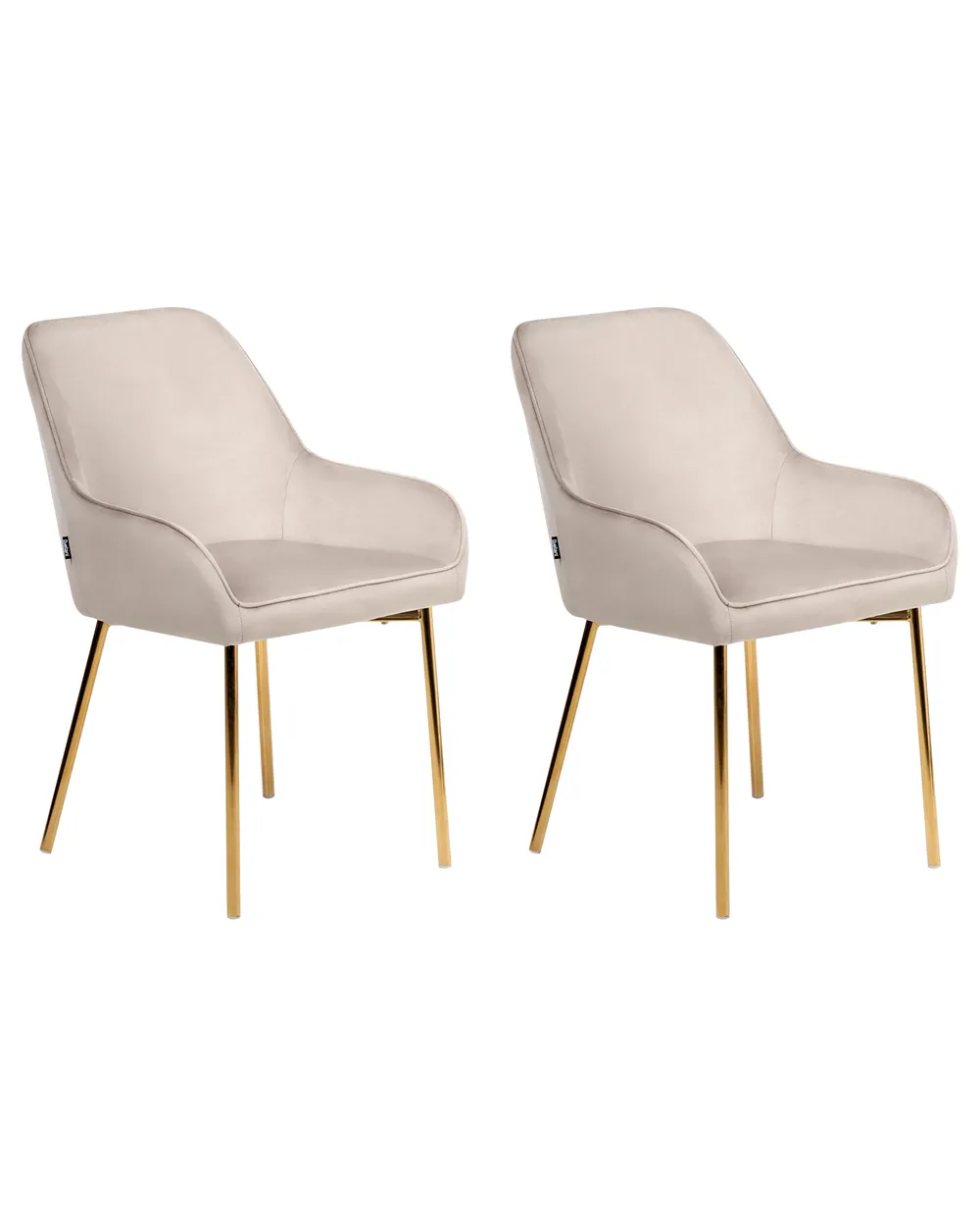 Esszimmerstuhl 2er Set LOVERNA Samtstoff Beige