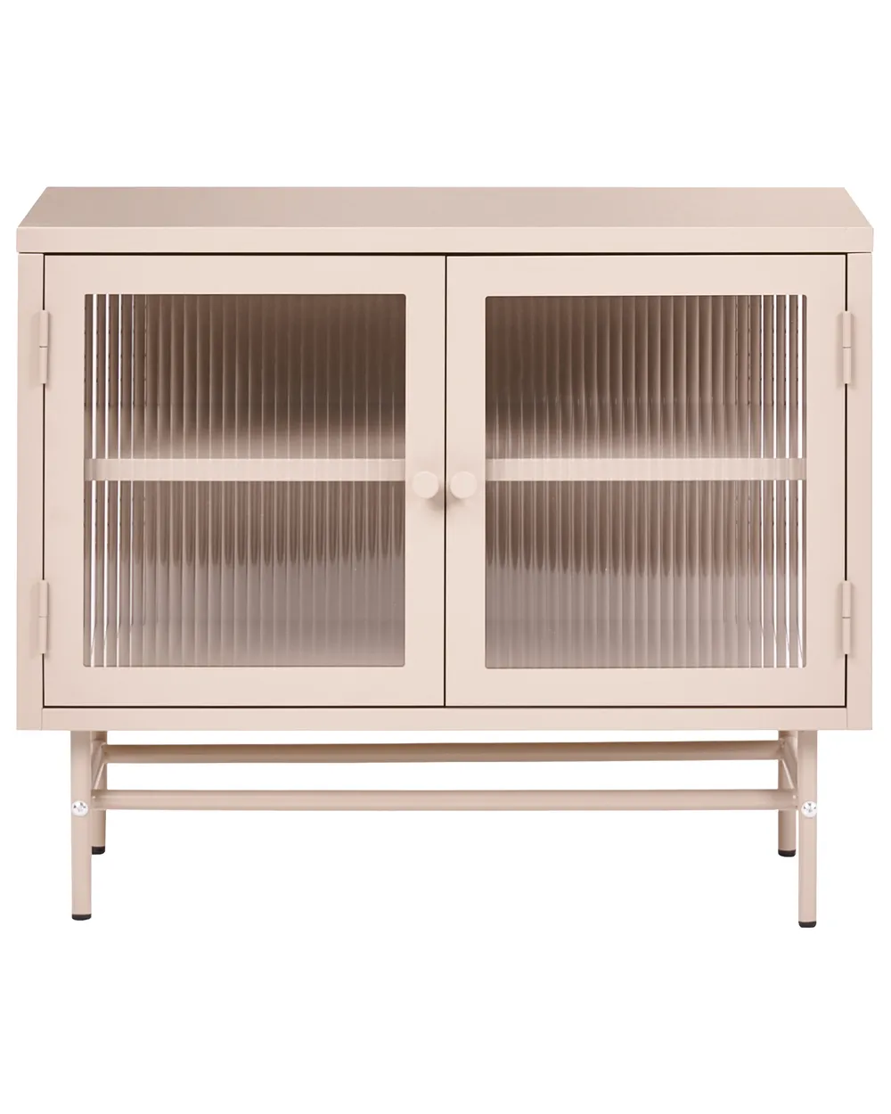 Sideboard mit Glastüren DEVON 77 cm Metall Beige_1113523
