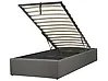 Bett mit Stauraum ohne Kopfteil DINAN Stoff Dunkelgrau 90 x 200 cm