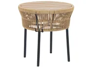 Bistro Set inkl. Kissen GARGANO Polyrattan Naturfarben_856505