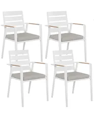 Set mit 4 Stühlen und Sitzkissen TAVIANO Metall Grau_922719