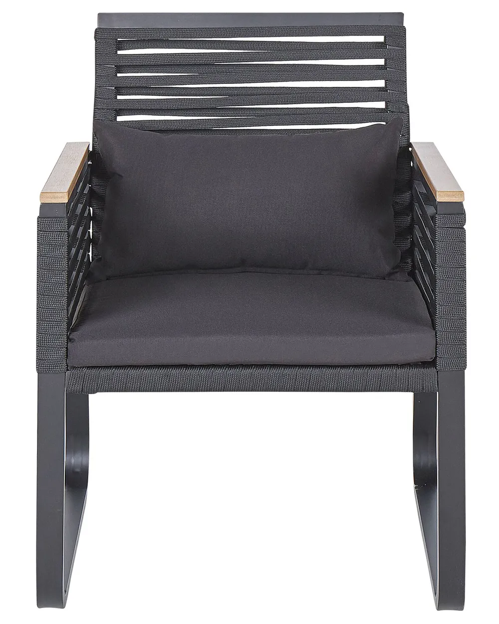Set mit 2 Stühlen und Sitzkissen CANETTO Metall Schwarz_808289