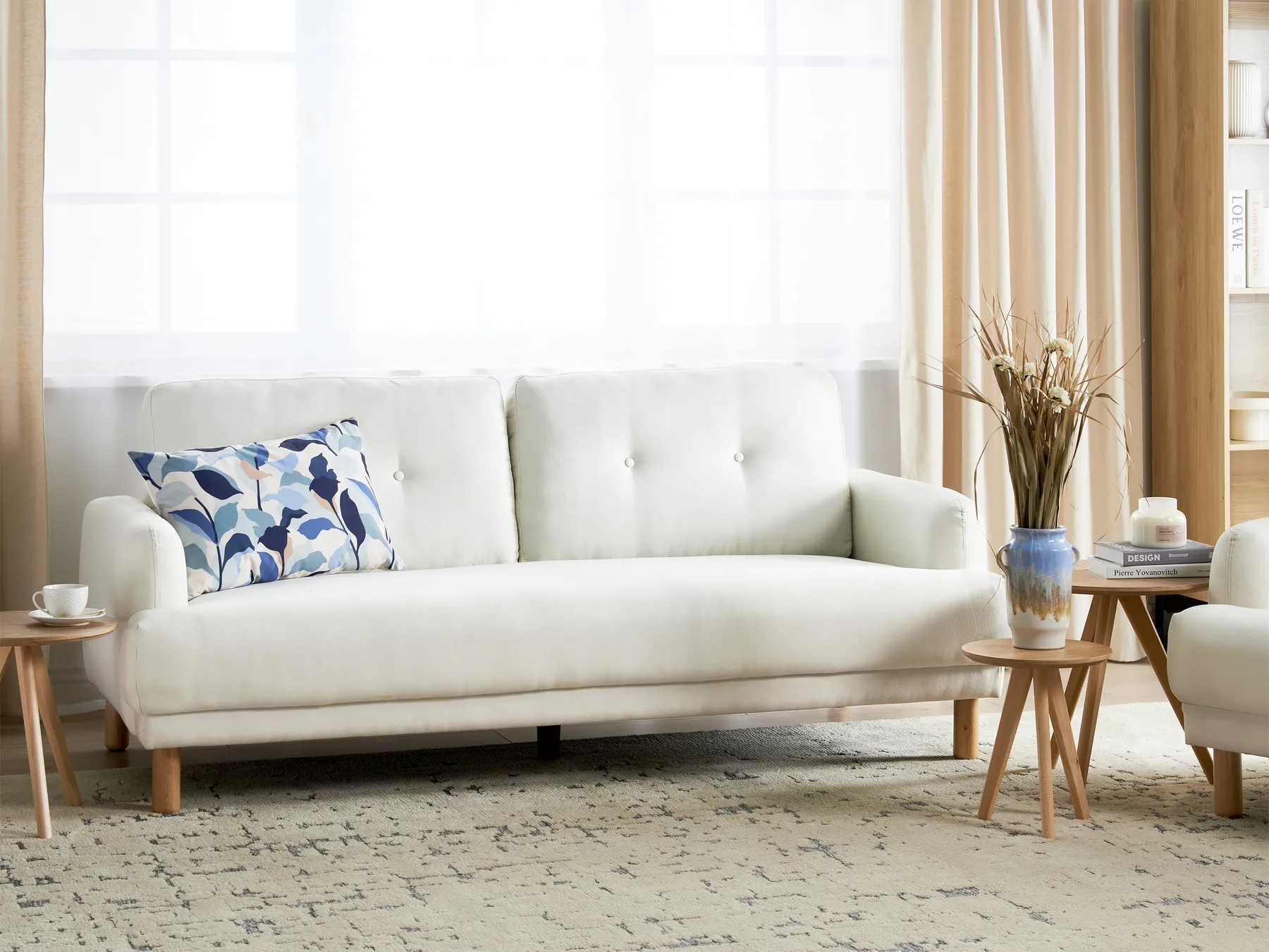 Sofa 3 Seater TUVE Fabric Off-White_911562