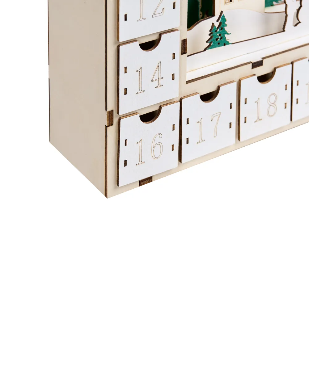 Christmas Decoration LED NISSER 44 cm Advent Calendar Light Brown_1016979