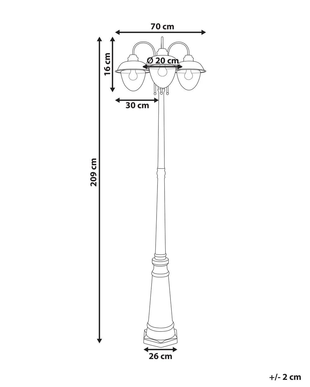 Outdoor Lamp Post BANKA Black_940745