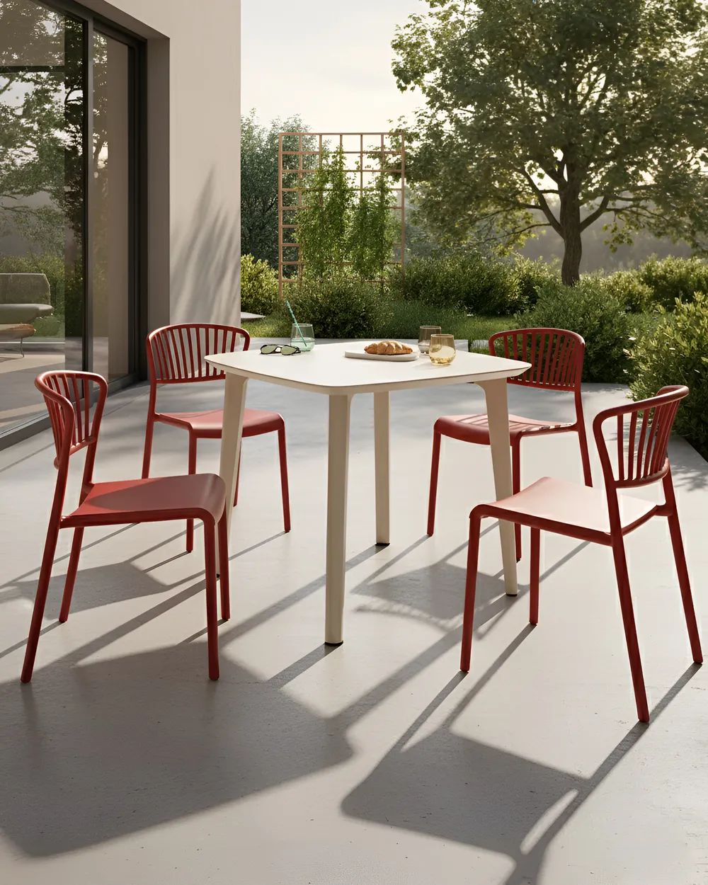 Gartenstuhl 4er Set GELA Rot