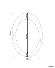 Wandspiegel MASSAY 53 cm 90 cm Samtstoff Weiß_946215