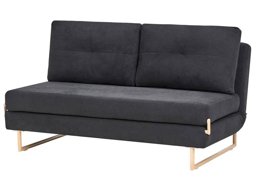 Living Room Set 6 Seater JERSLEV Fabric Black_1013839