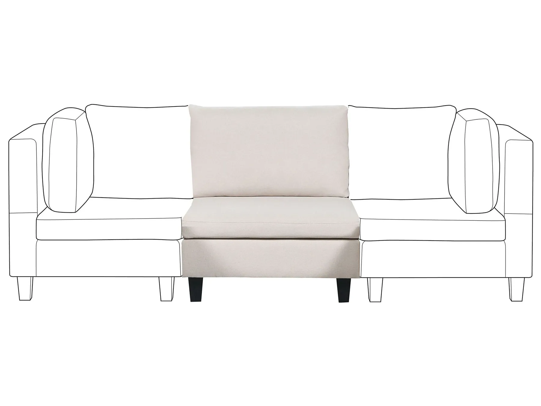 1-Seat Section UNSTAD Fabric Light Beige_893673