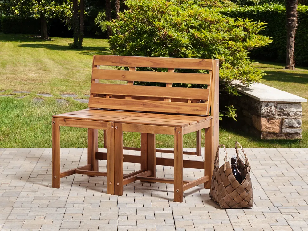 Wandelbare Bistro Gartenbank TUENNO Akazienholz Braun_910343
