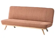 Sofa Bed 2 Seater KALFAFEL Fabric Golden Brown_1009383