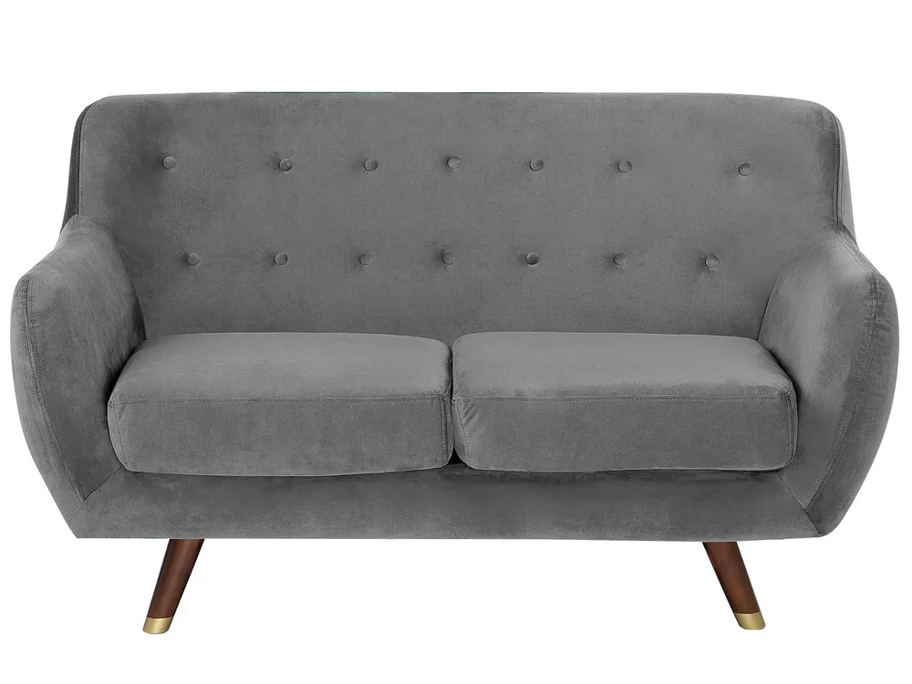 Sofa 2-Sitzer BODO Samtstoff Grau
