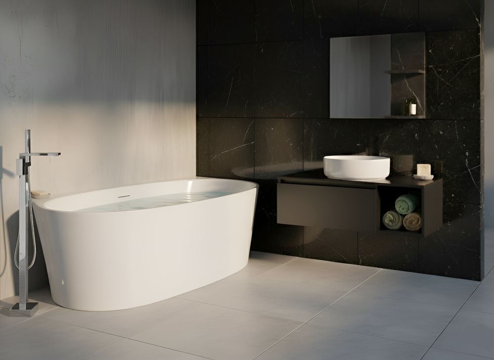 Back to Wall Bathtub PARNAIBA 1700 x 800 mm White