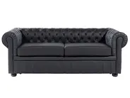 Living Room Set 4 Seater CHESTERFIELD Leather Black_769413