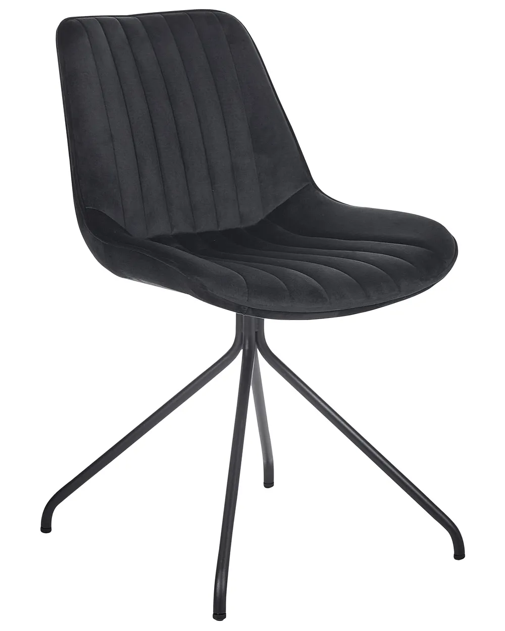 Set of 2 Dining Chairs NAVASOTA Velvet Black_860826