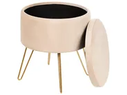 Storage Pouffe SILAS Velvet Light Beige_876800