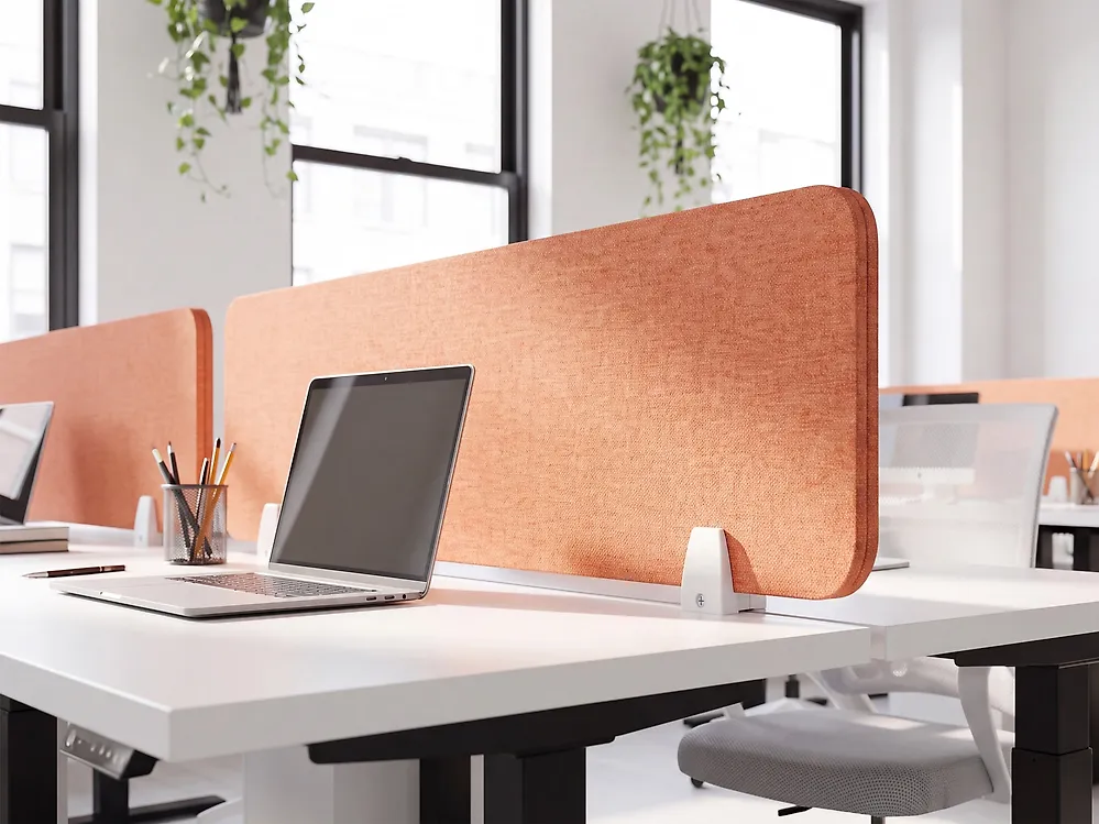 Desk Screen WALLY 130 x 40 cm Light Red_1185938