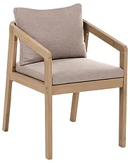 Set of 2 Garden Chairs with Cushions TOSCANELLA Certified Acacia Wood Light Brown_1161952