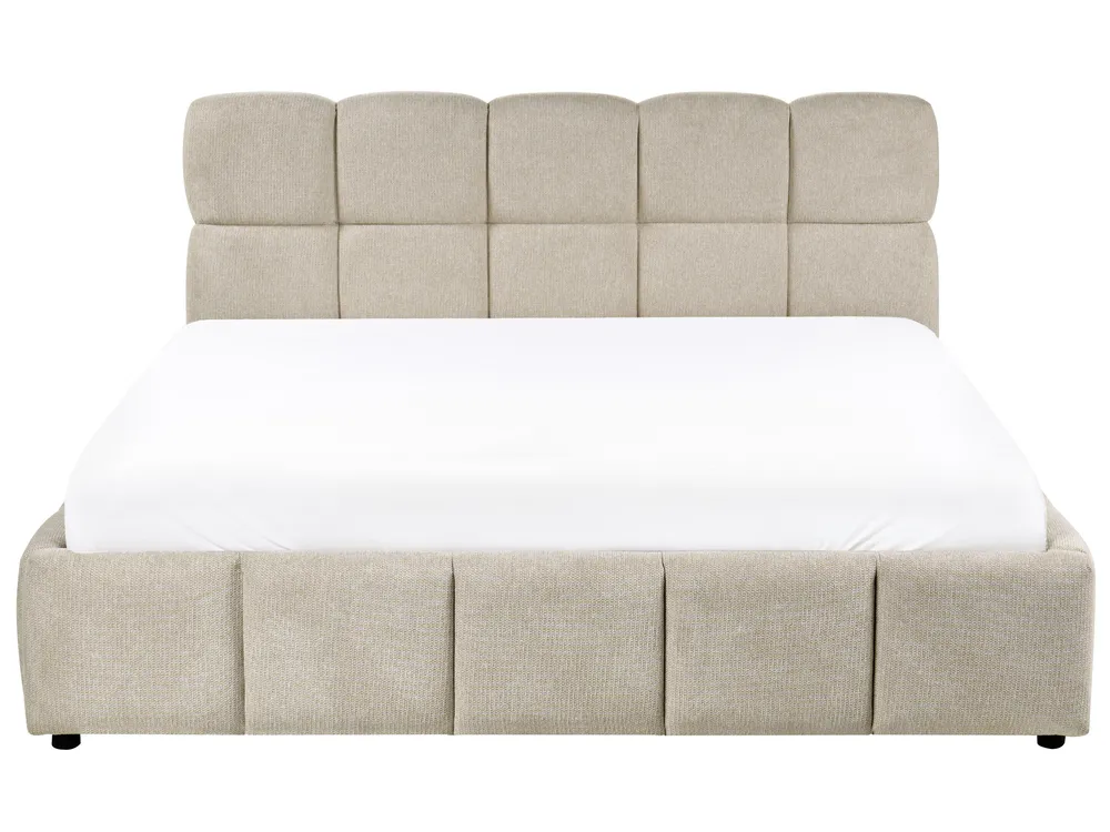 Ottoman Bed NOYON Fabric Taupe 180 x 200 cm (EU Super King)_1056093