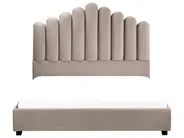 Wasserbett Samtstoff VINCENNES 140 x 200 cm Taupe_974758