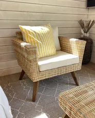 Lounge Set mit Tisch 5-Sitzer VITTORIA XL Polyrattan Cremeweiß_1012333