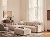 Modul Ecksofa HEDE mit Ottomane Stoff Hellbeige rechtsseitig