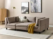 Modular U-Shape Sofa 5 Seater UNSTAD with Ottoman Fabric Brown_891288