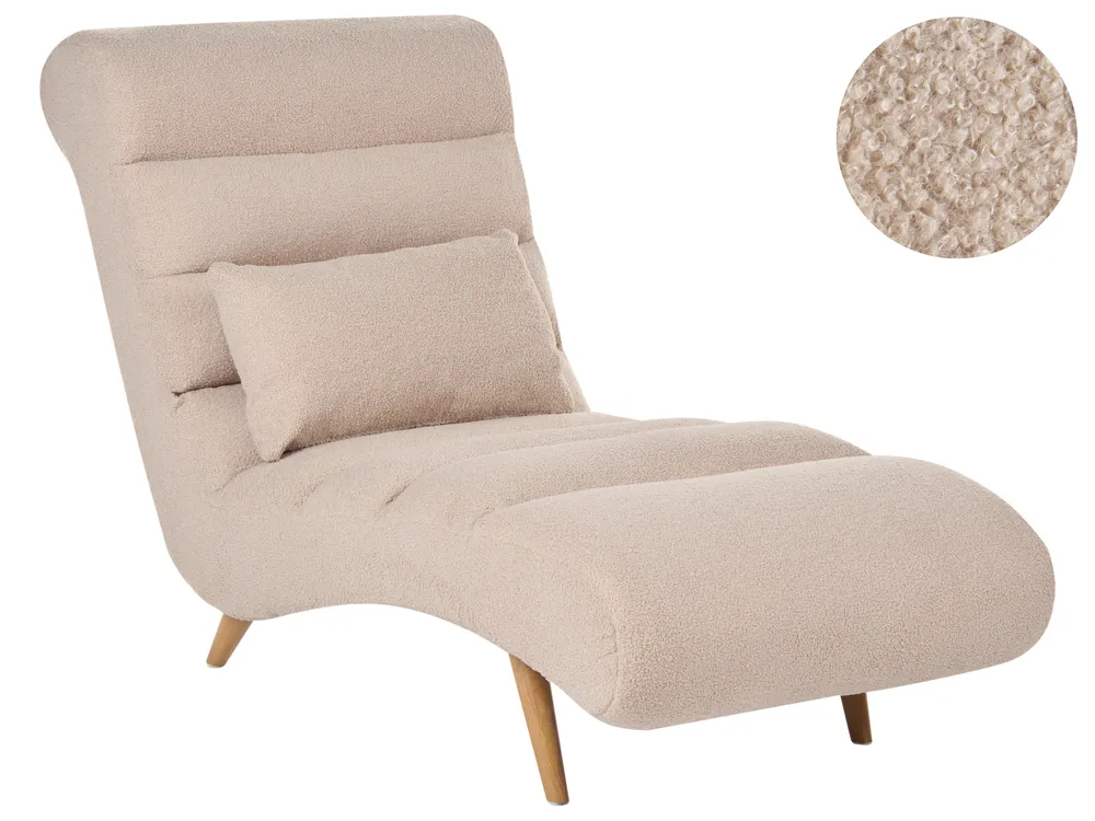 Chaiselongue RIVES Bouclé Beige