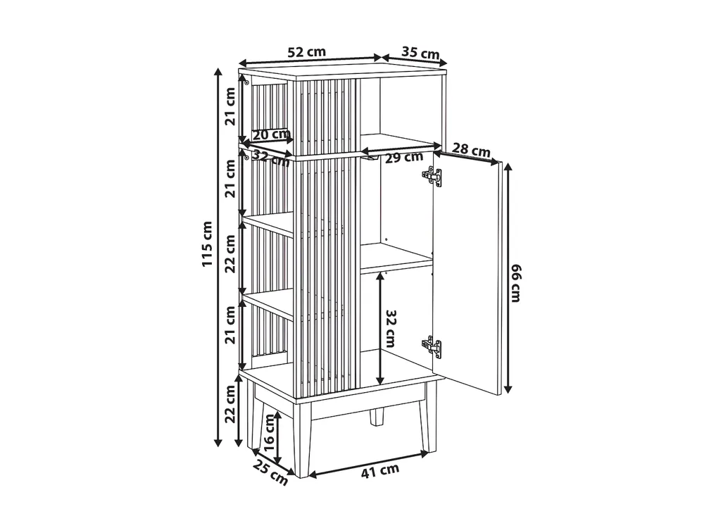 Bathroom Cabinet NUBES 52 cm Light Brown/ White_1186353
