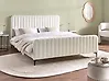 Bett mit Lattenrost Bouclé LUNAN 160 x 200 cm Cremeweiß