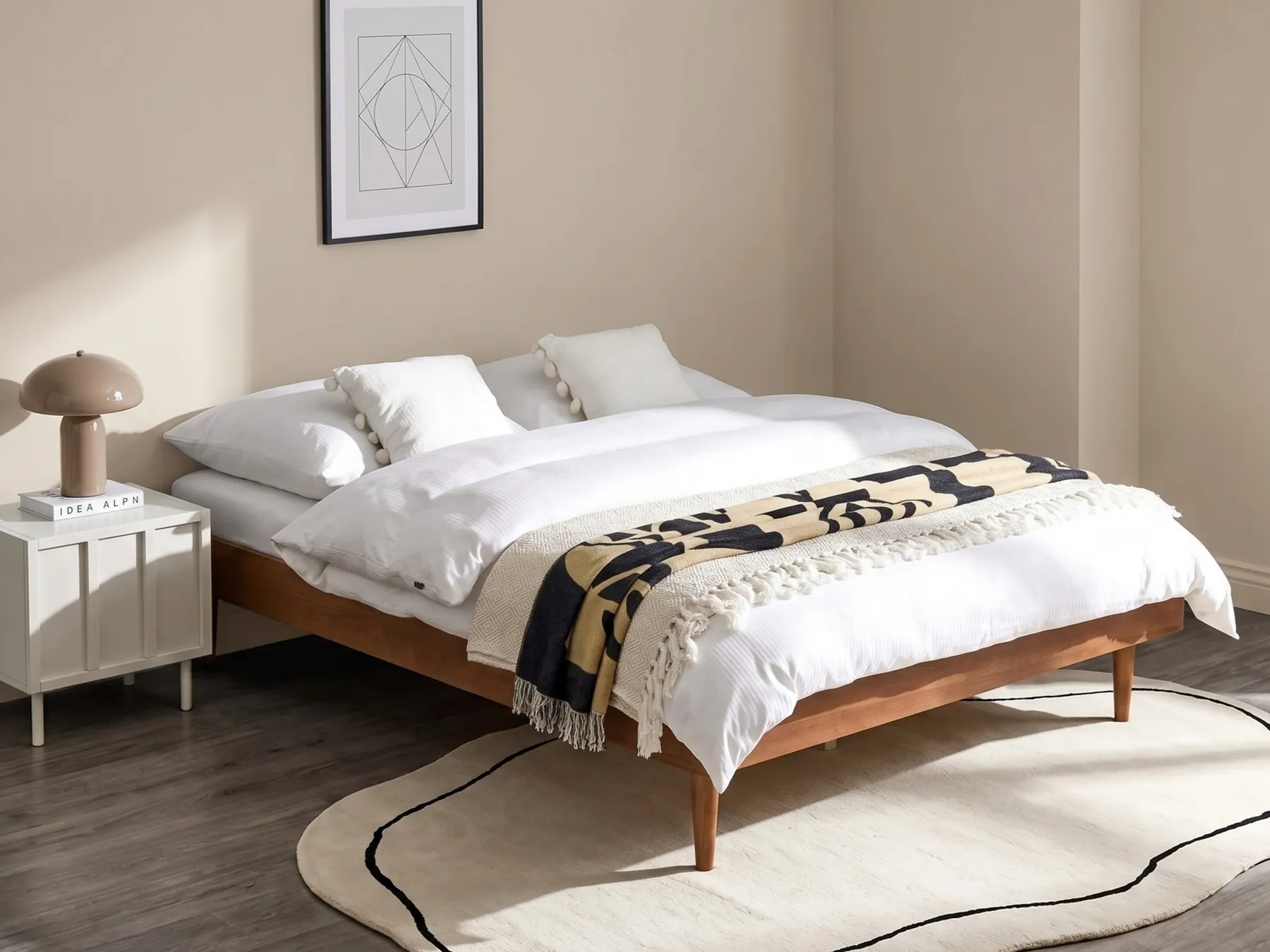 Bett mit Lattenrost TOUCY 140 x 200 cm Braune Esche_909682