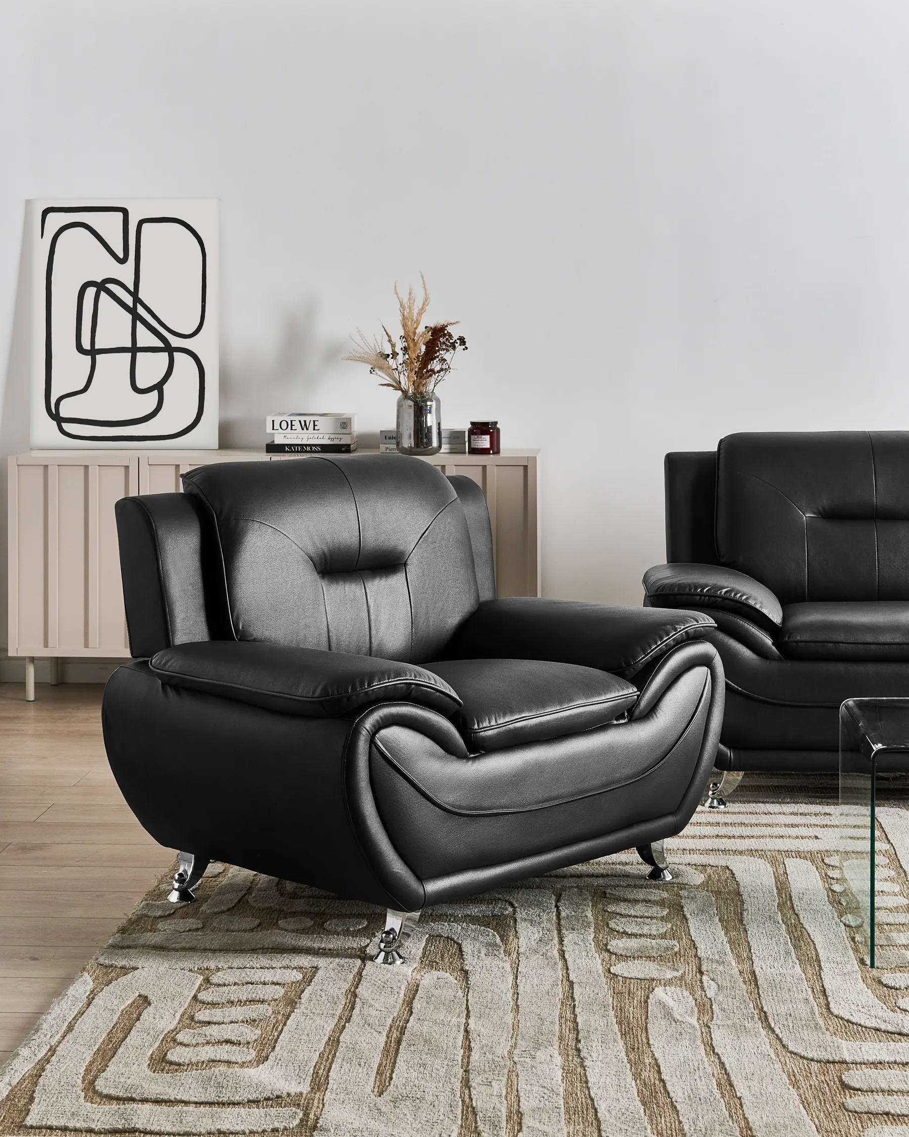 Sessel LEIRA Kunstleder Schwarz_1058551