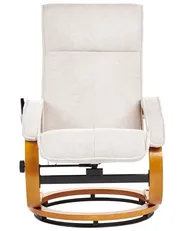 Massage Chair HERO with Footstool Fabric Light Beige_964732